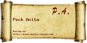 Peck Anita névjegykártya